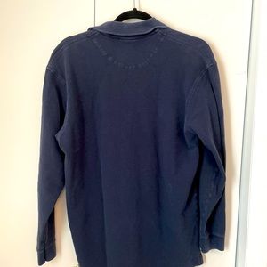 Fabrizio Sport Long Sleeve Navy Blue Polo Shirt Men's M Used Pre-Owned